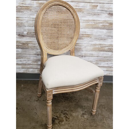 Atlas Commercial Products King Louis Chair, Natural with Rattan Back KLC8NAT-RATTAN